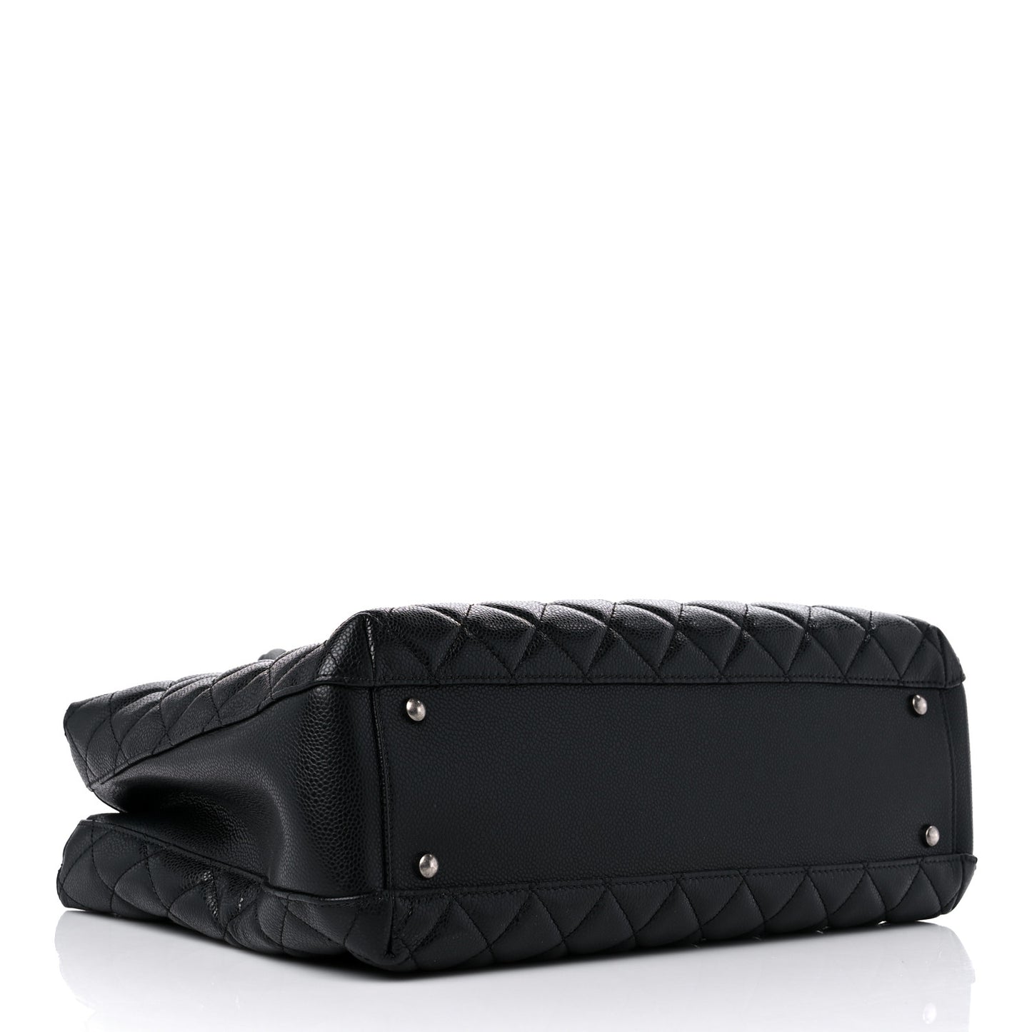 Caviar Quilted City Shopping Tote Black