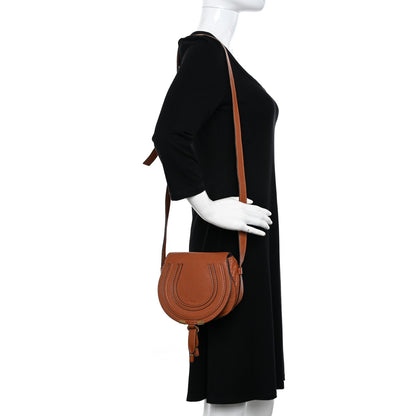 Chloe Calfskin Mini Marcie Round Crossbody Bag Tan 2 of 20