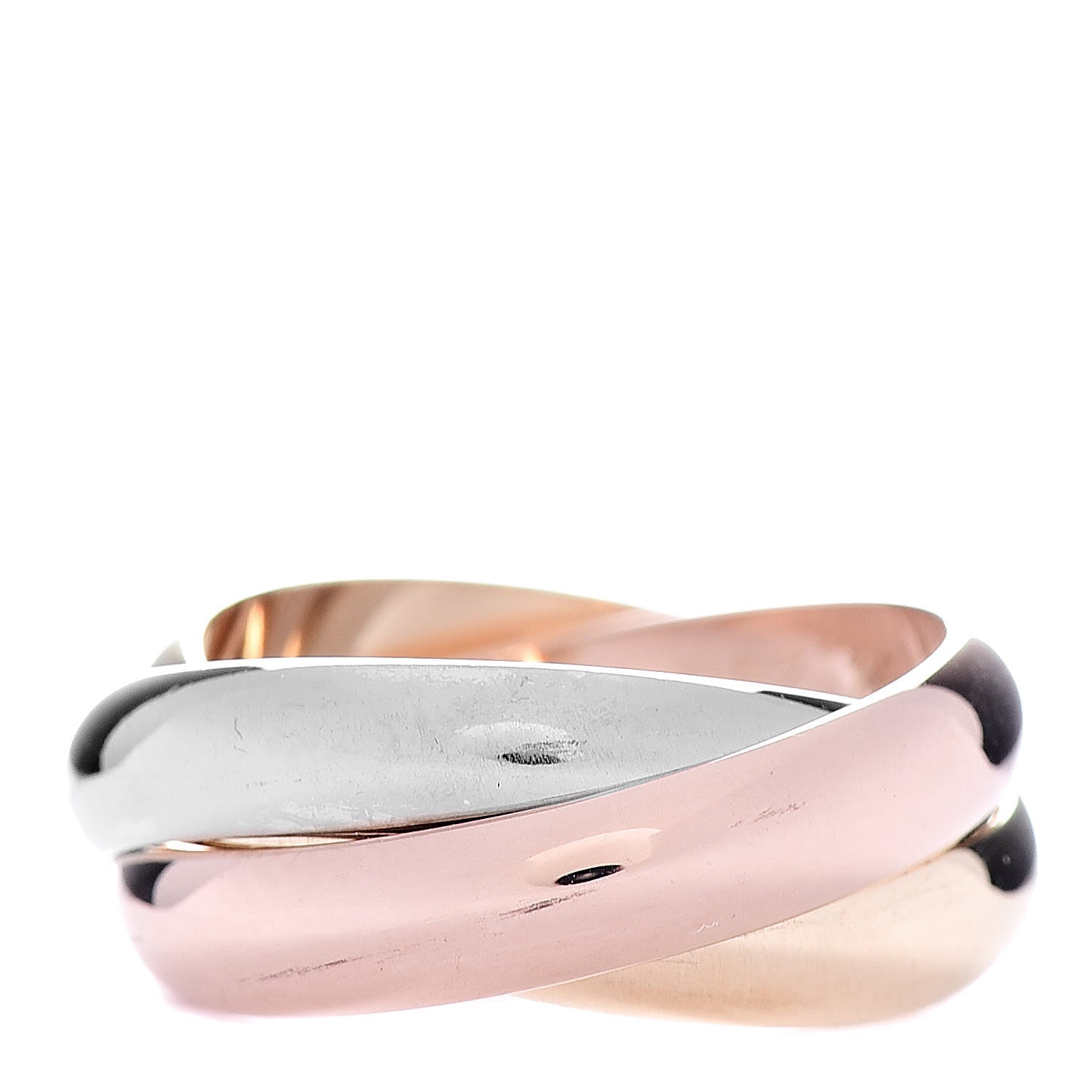 Cartier 18K Pink Yellow White Gold Classic Trinity Ring 51 5.75 1 of 10