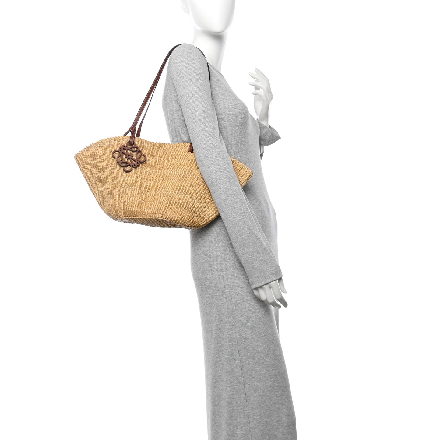 Calfskin Raffia Paulas Ibiza Small Shell Basket Tote Bag Natural Tan