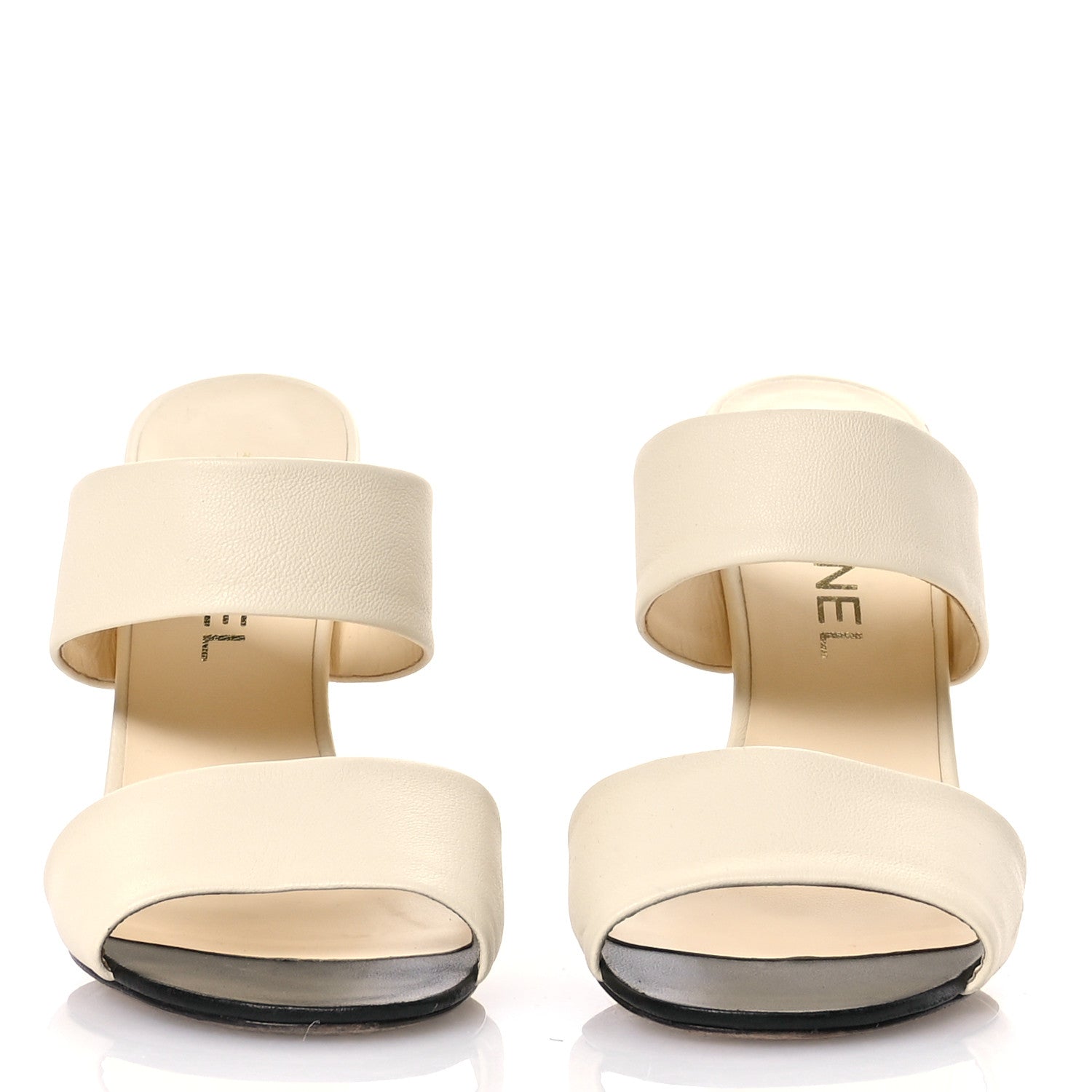 Chanel Lambskin Pearl Sandal Mules 37.5 Ivory 3 of 10