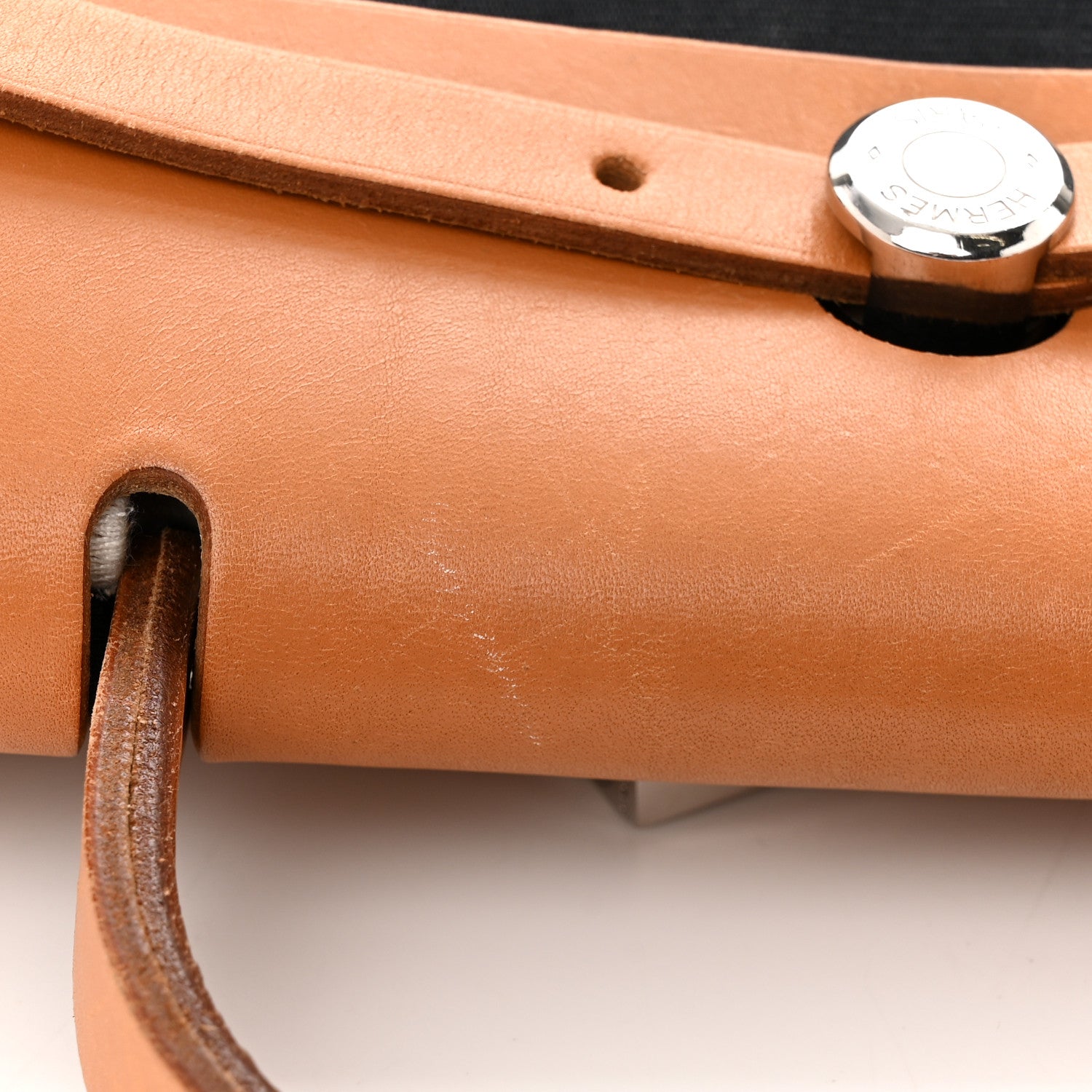 Hermes Toile Vache Calfskin Herbag 30 PM Black Natural 10 of 12