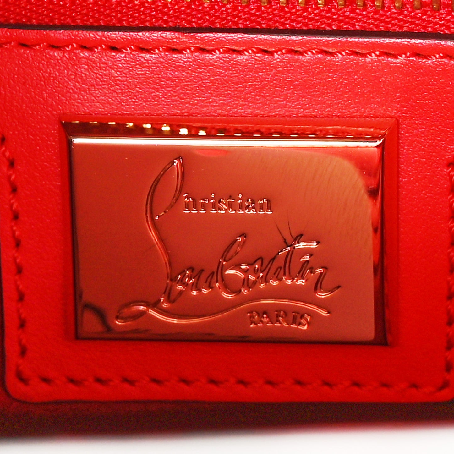 Suede Grained Calfskin Studded Small Eloise Tote Red