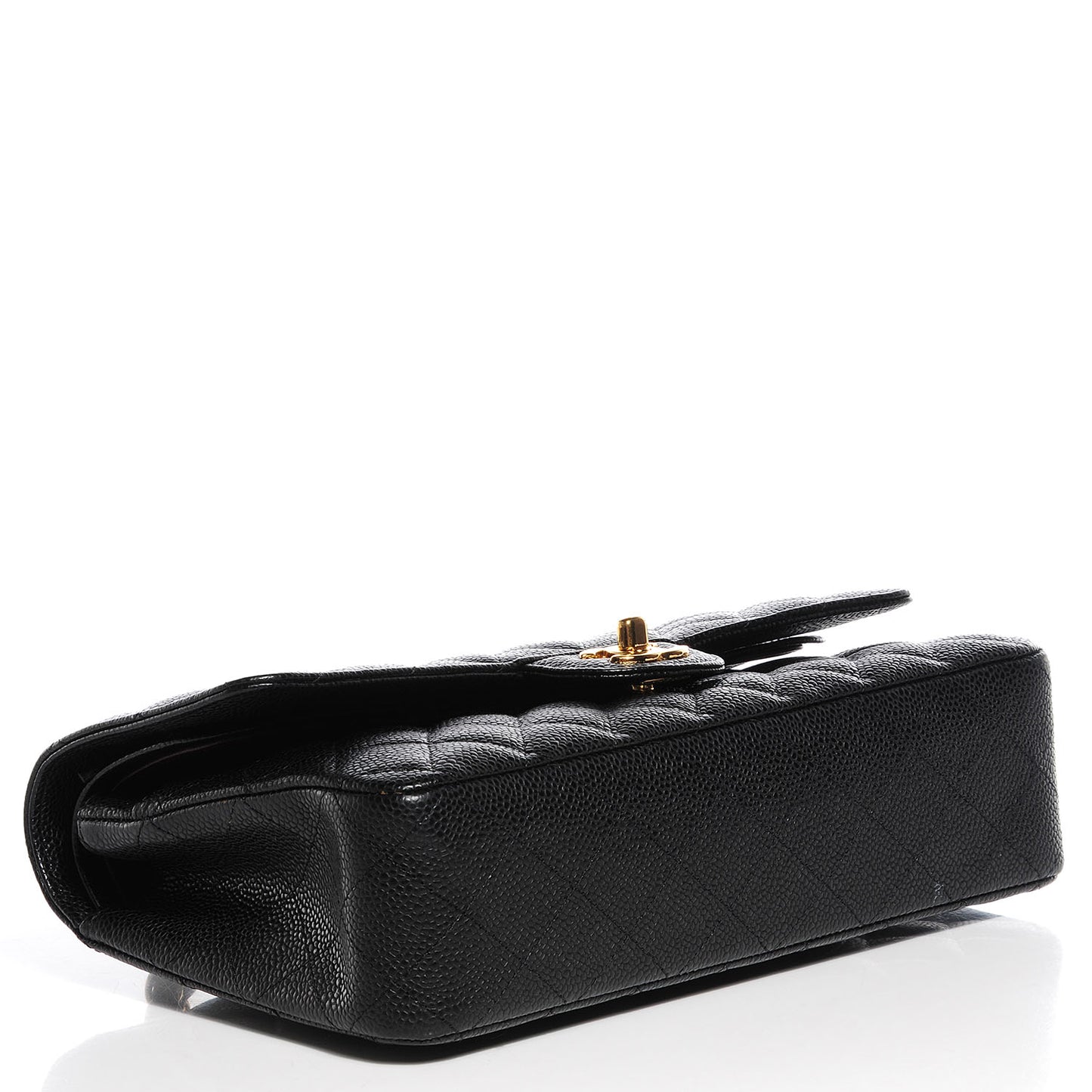 Caviar Quilted Medium Double Flap Black