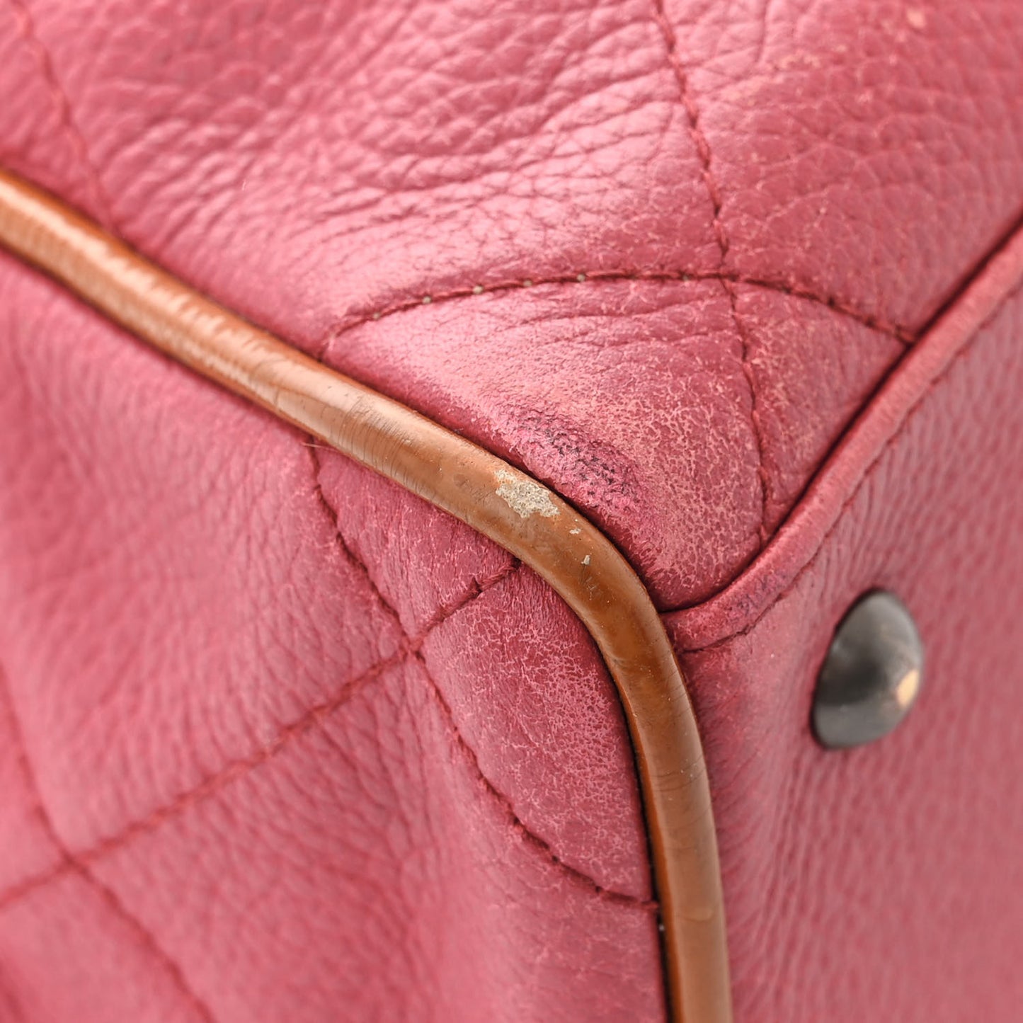 Caviar Patent Quilted Large Bowler Bag Red