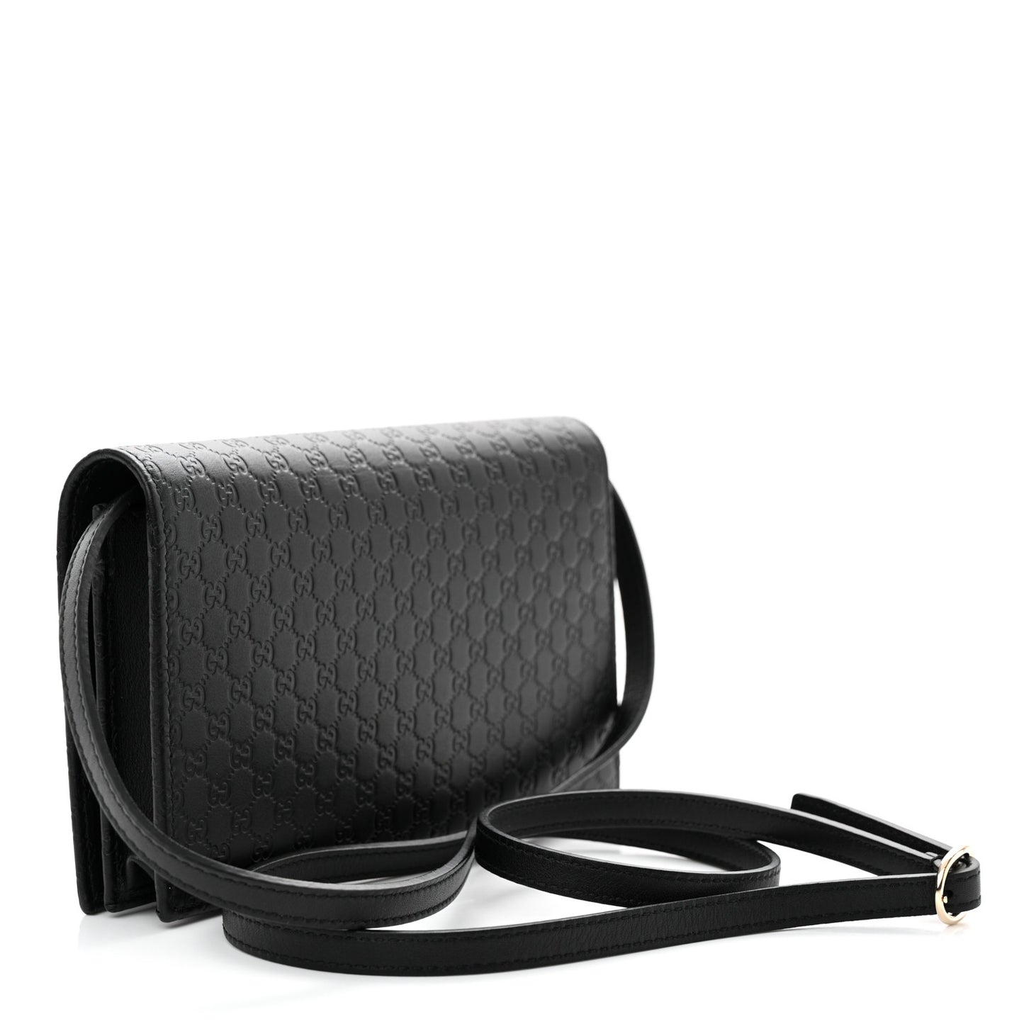 Microguccissima Crossbody Wallet Black