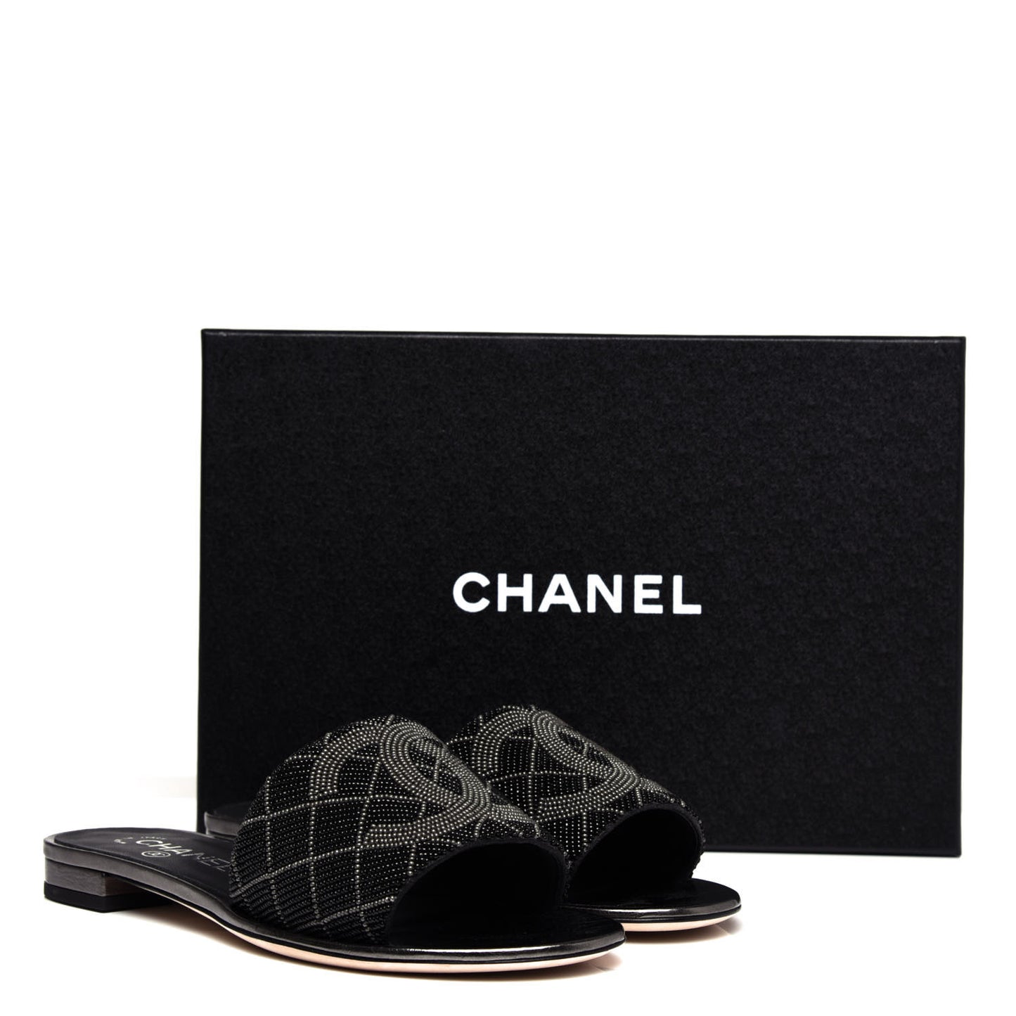 Pearl Embroidery CC Mules 38.5 Black