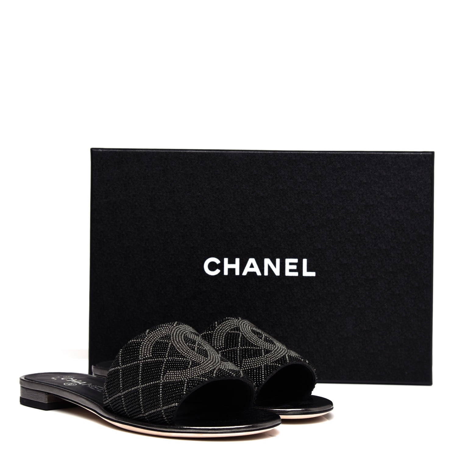Chanel Pearl Embroidery CC Mules 38.5 Black 11 of 11