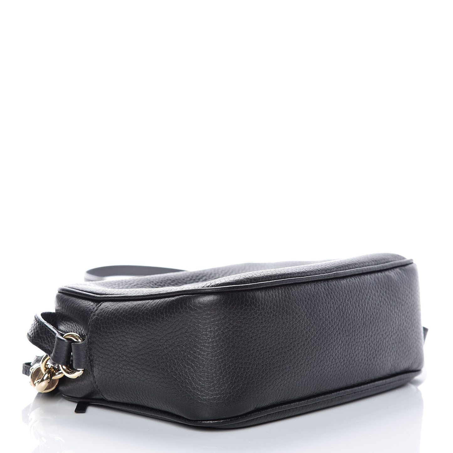 Pebbled Calfskin Small Soho Disco Bag Black
