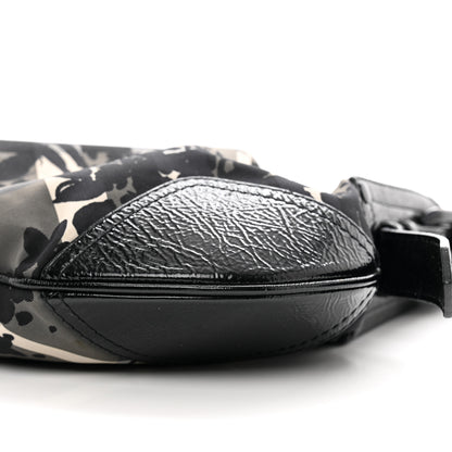 Burberry Patent Nylon Beat Check Floral Print Hobo Black 9 of 12
