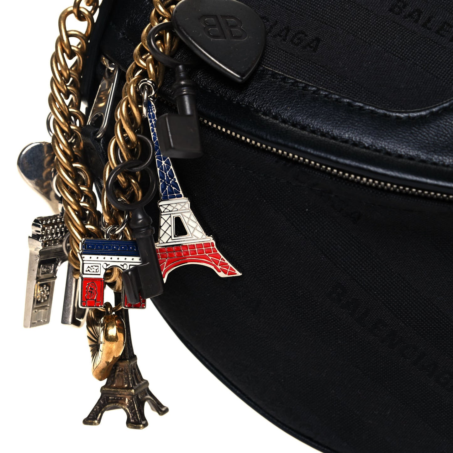 Canvas Jacquard Diagonal Allover Logo XS Souvenir Belt Bag Black