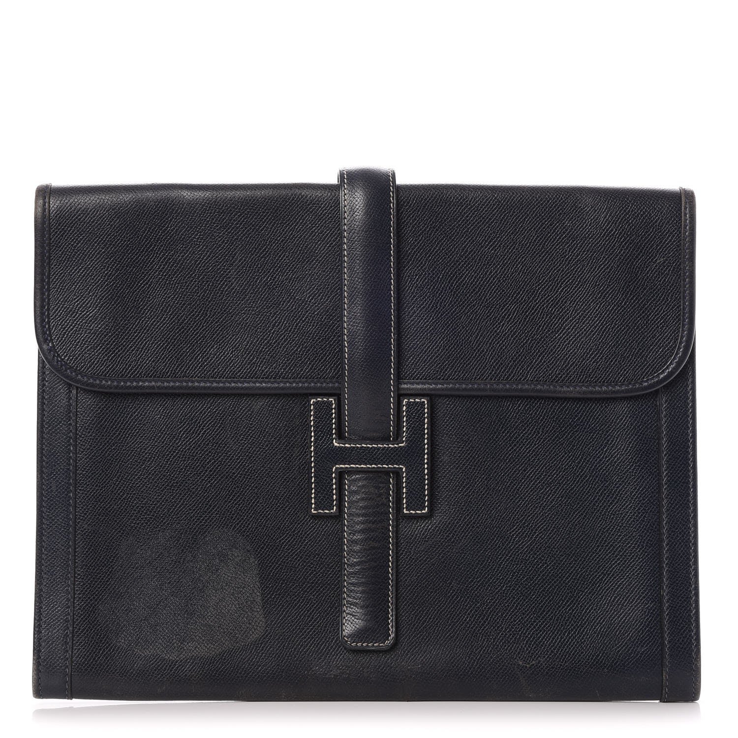 Hermes Courchevel Jige GM Clutch Indigo 1 of 9