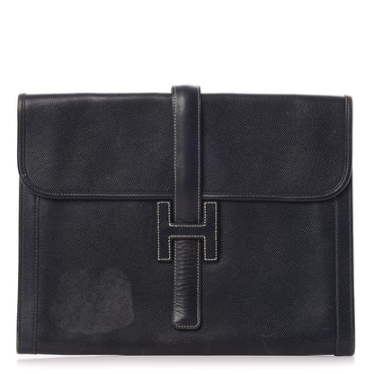 Hermes Courchevel Jige GM Clutch Indigo 1 of 9