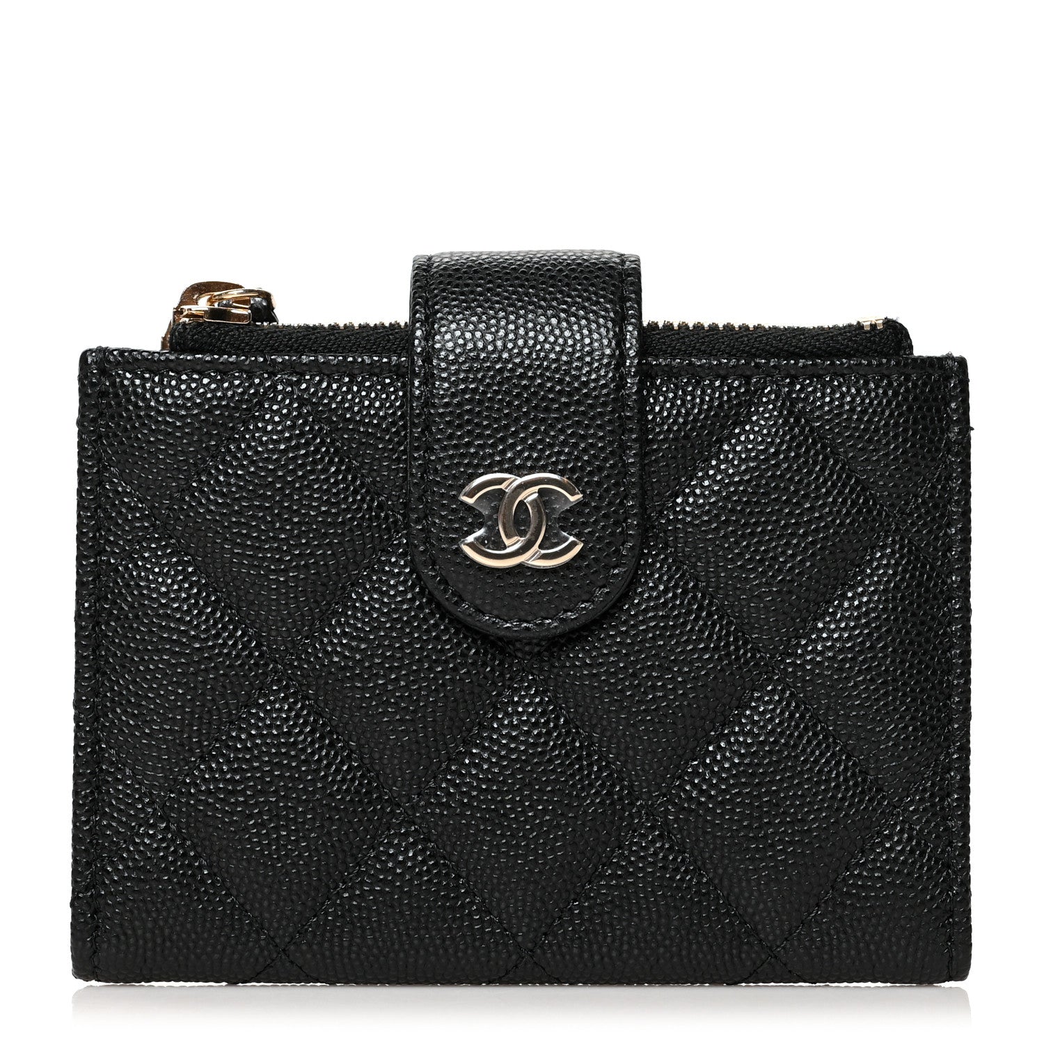 Chanel Caviar Quilted Compact Zipped Pocket Wallet Black 1 of 10