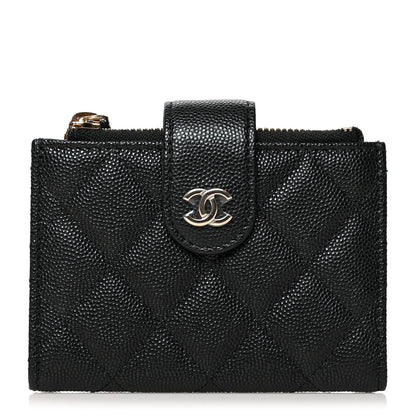 Chanel Caviar Quilted Compact Zipped Pocket Wallet Black 1 of 10