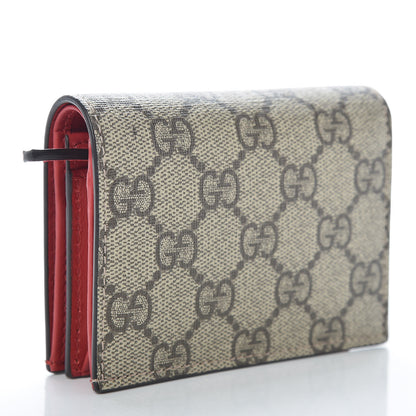 Gucci Soft GG Supreme Monogram Rainbow Embroidered Card Case Wallet 3 of 10
