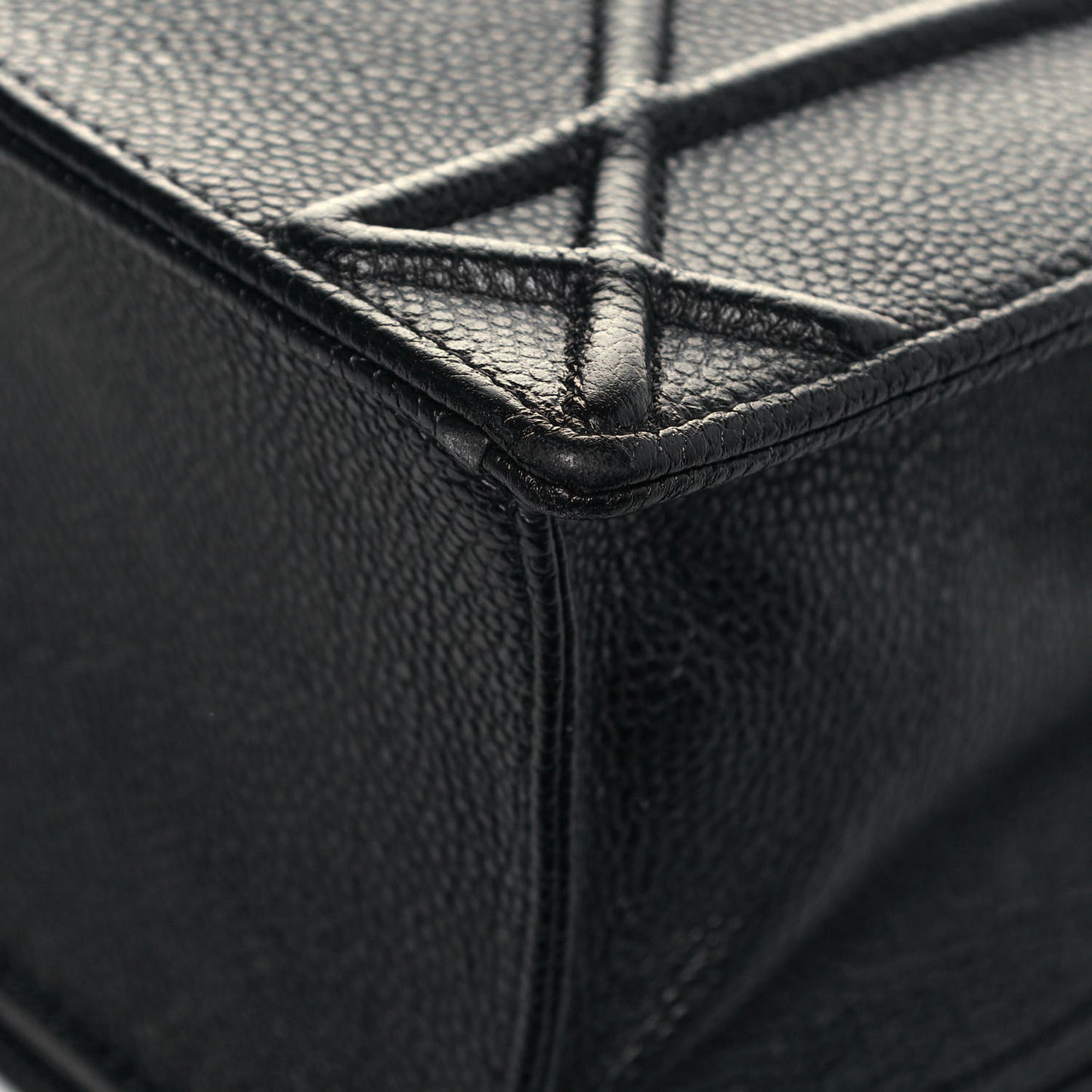 Grained Calfskin Medium Diorama Flap Bag Black