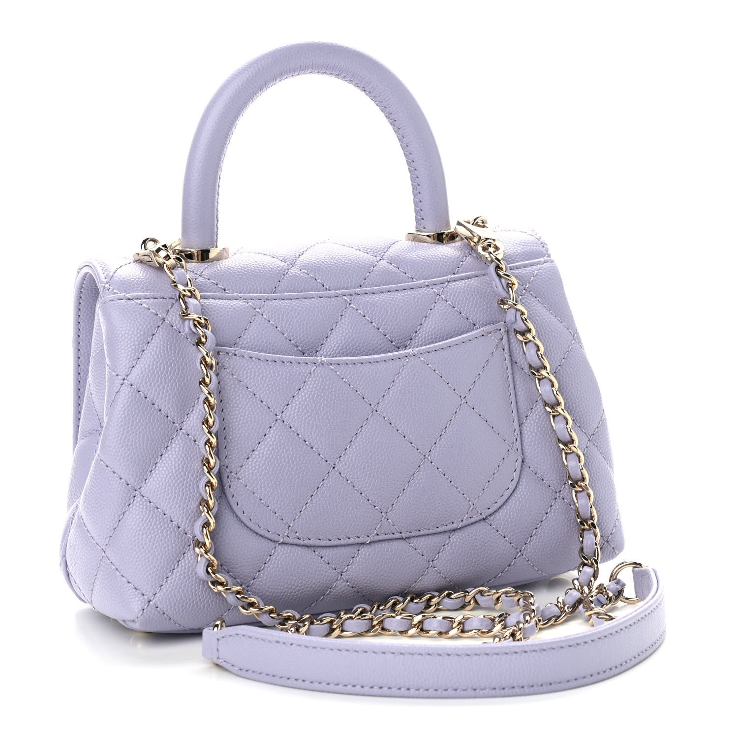 Chanel Caviar Quilted Extra Mini Coco Handle Flap Light Purple 3 of 9