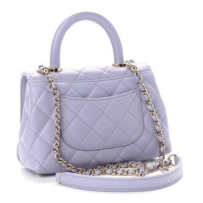 Chanel Caviar Quilted Extra Mini Coco Handle Flap Light Purple 3 of 9