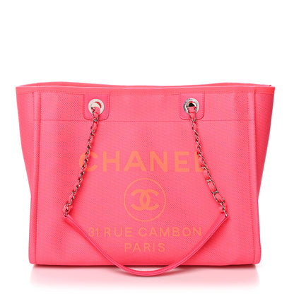 Chanel Mixed Fibers Small Deauville Tote Pink Orange 1 of 10