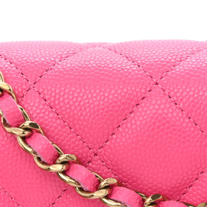 Chanel Caviar Quilted Wallet On Chain WOC Rose 12 of 12