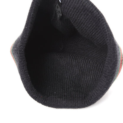 Gucci Wool Silk Web Beanie Hat L Black 3 of 4