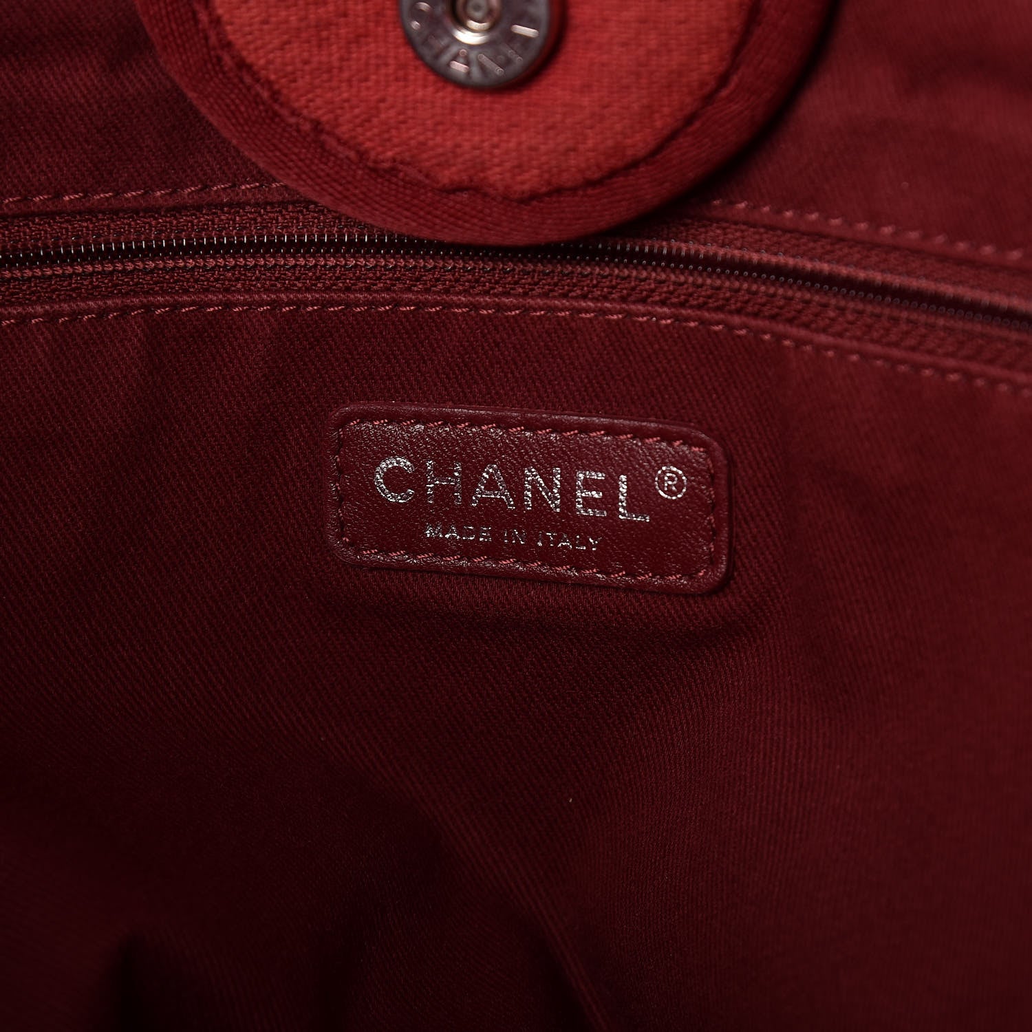 Chanel Canvas Large Deauville Tote Red 8 of 9