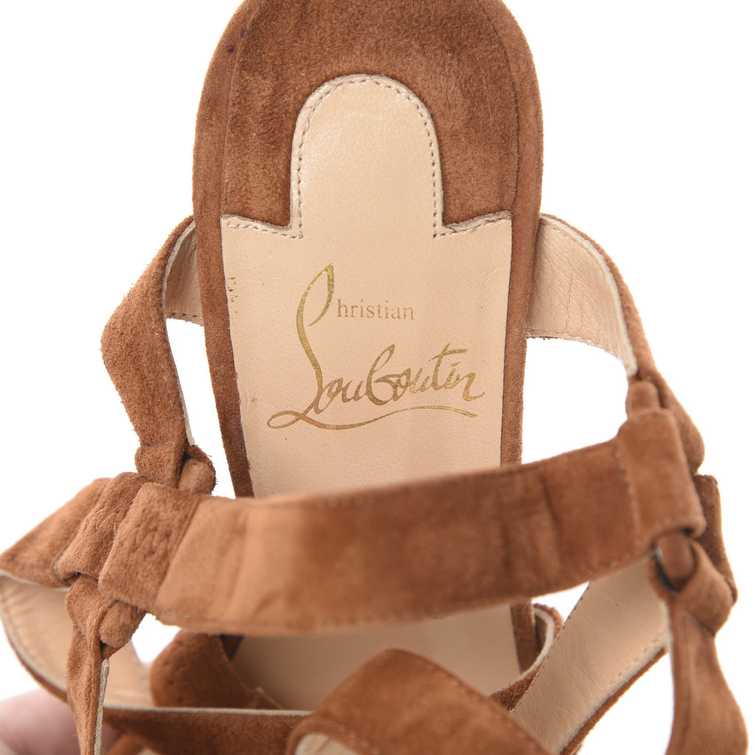 Christian Louboutin Veau Velours Corsini Platform 120 Sandals 36 Cannelle Noce Luc 6 of 12