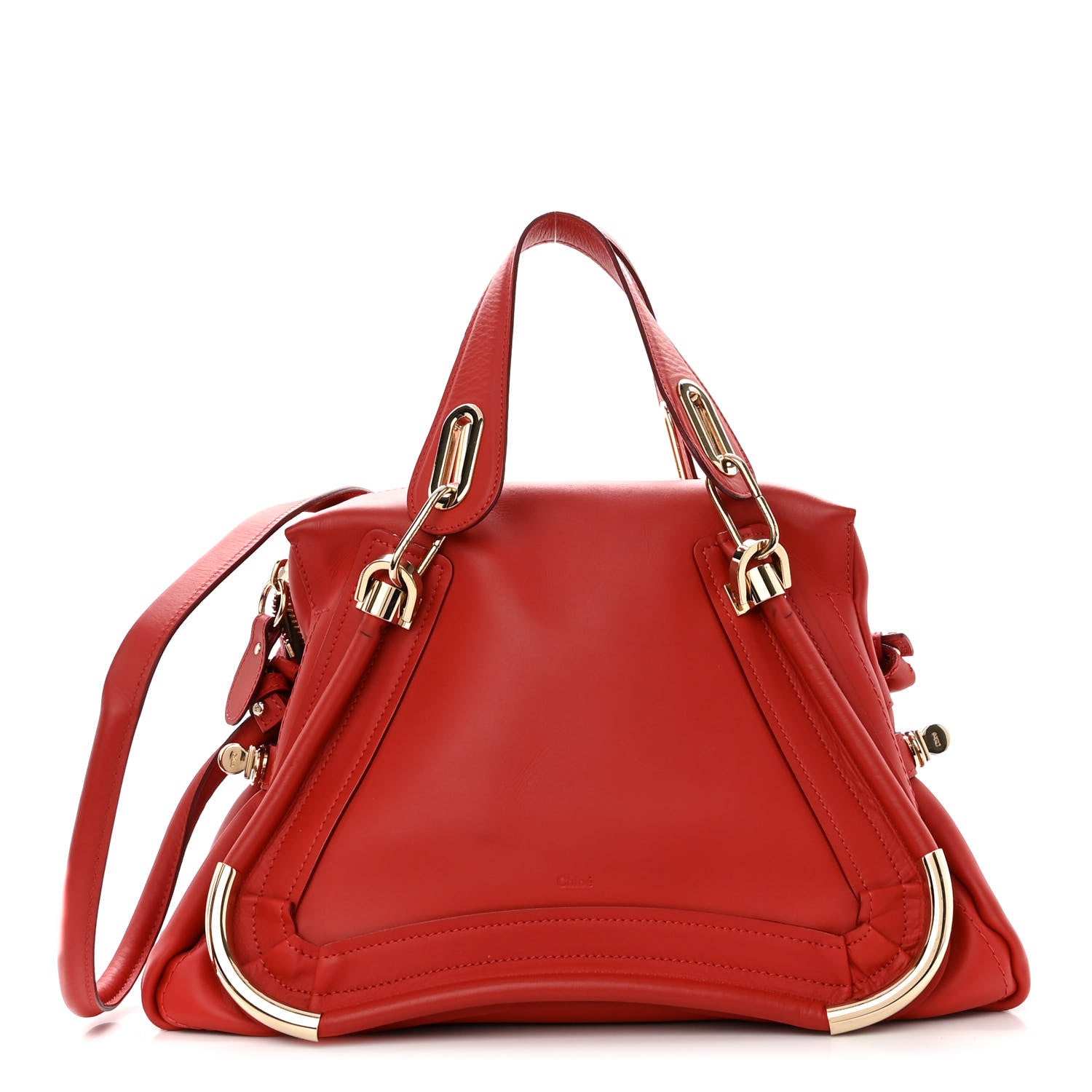 Chloe Calfskin Medium Paraty Metal Bar Trim Red 1 of 12
