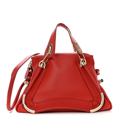 Chloe Calfskin Medium Paraty Metal Bar Trim Red 1 of 12