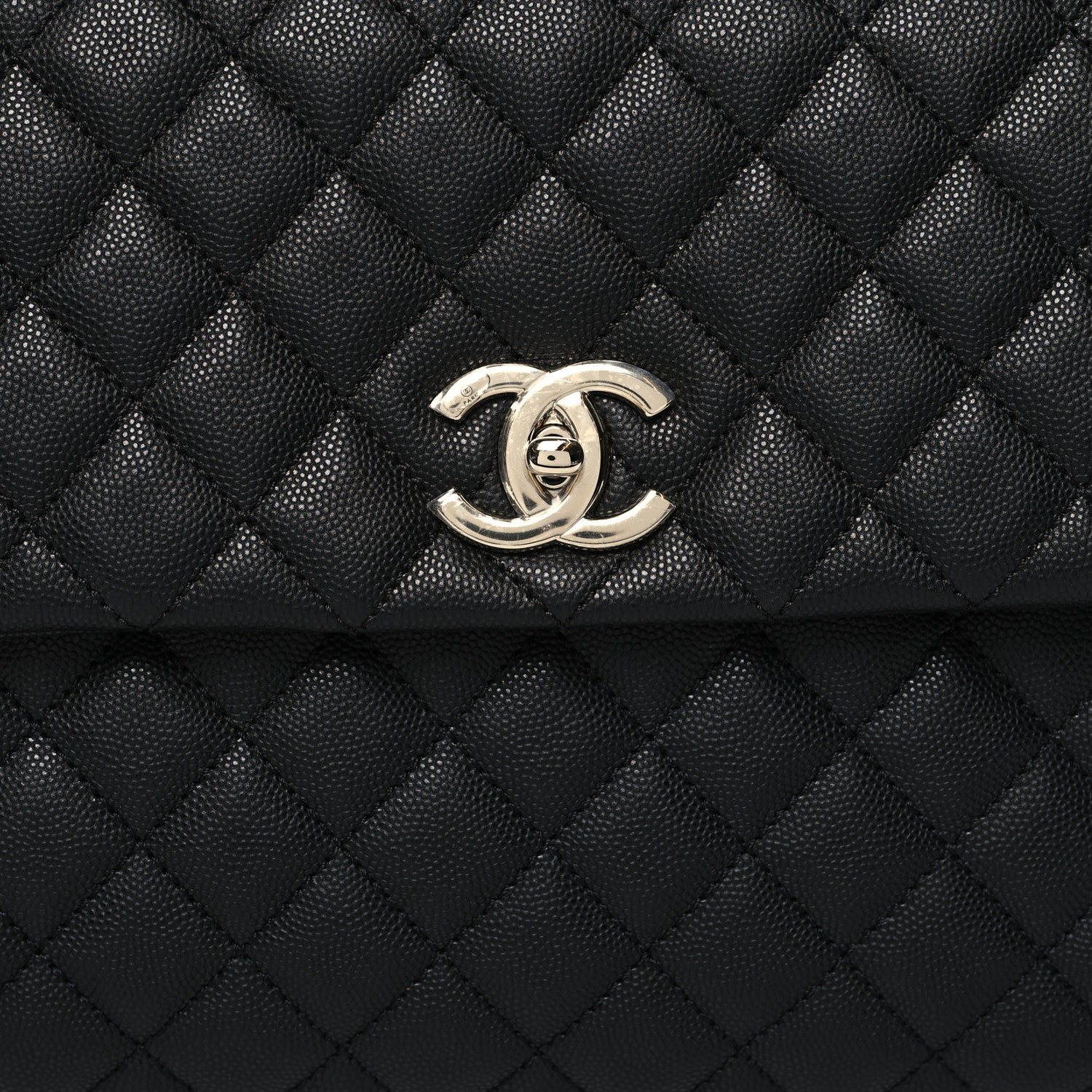 Chanel Caviar Quilted Medium Coco Handle Flap Black 8 of 10