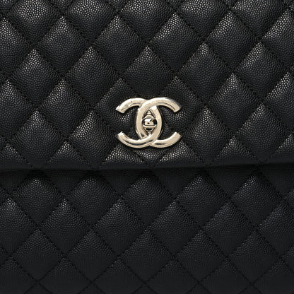 Chanel Caviar Quilted Medium Coco Handle Flap Black 8 of 10