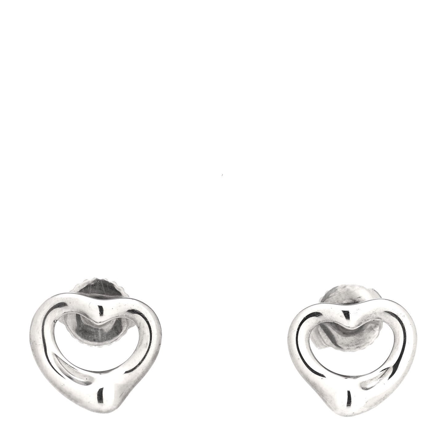 Sterling Silver 11mm Elsa Peretti Open Heart Earrings