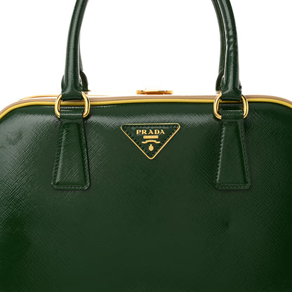 Prada Saffiano Vernice Pyramid Bag Larice Sabbia 8 of 16