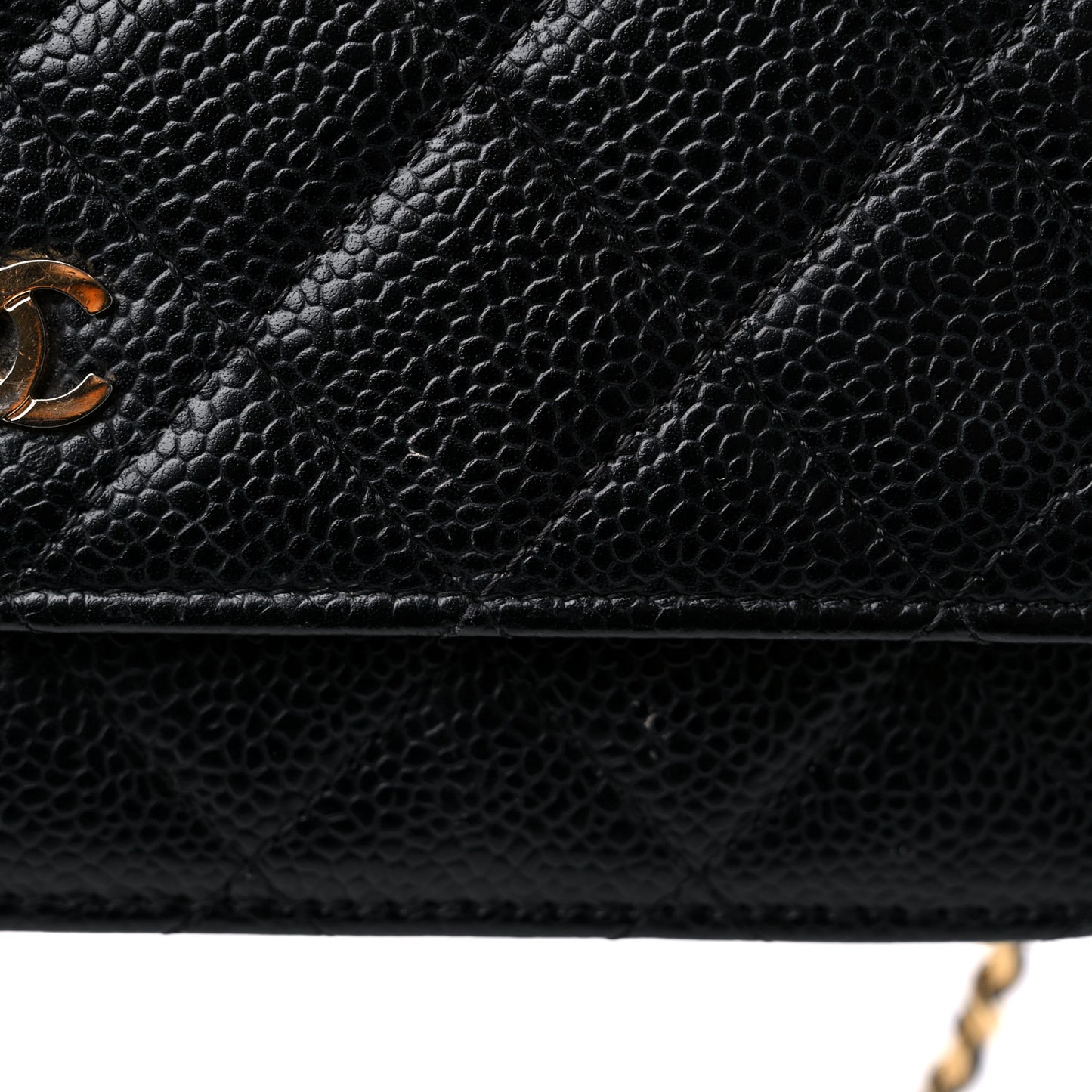 Caviar Quilted Wallet On Chain WOC Black