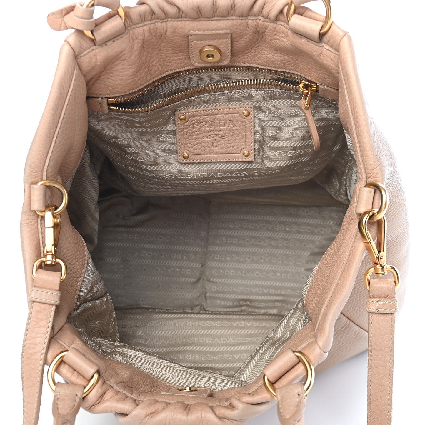 Cervo Pleats Tote Beige