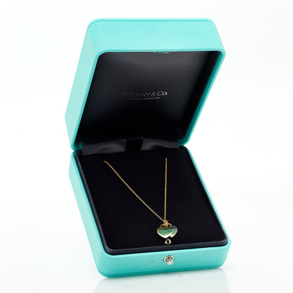 Tiffany 18K Yellow Gold Return to Tiffany Mini Double Heart Tag Pendant Necklace 6 of 6