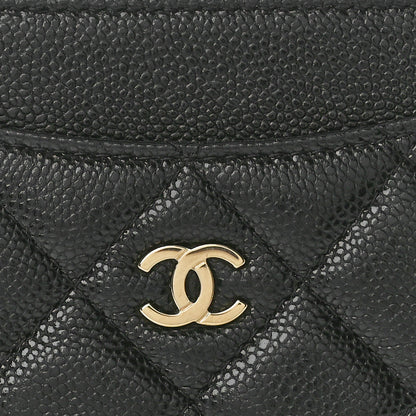 Chanel Caviar Quilted Zip Card Holder Wallet Black 8 of 9