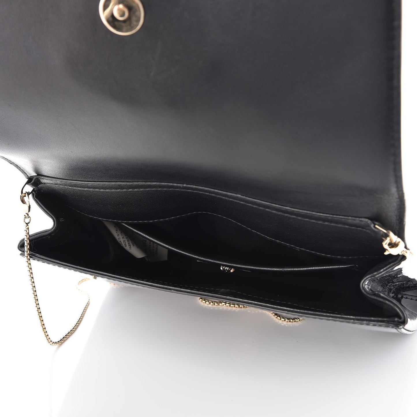 Patent Palazzo Medusa Chain Evening Bag Black