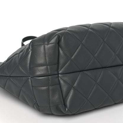 Chanel Lambskin Quilted CC Dweller Drawstring Tote Grey 8 of 13