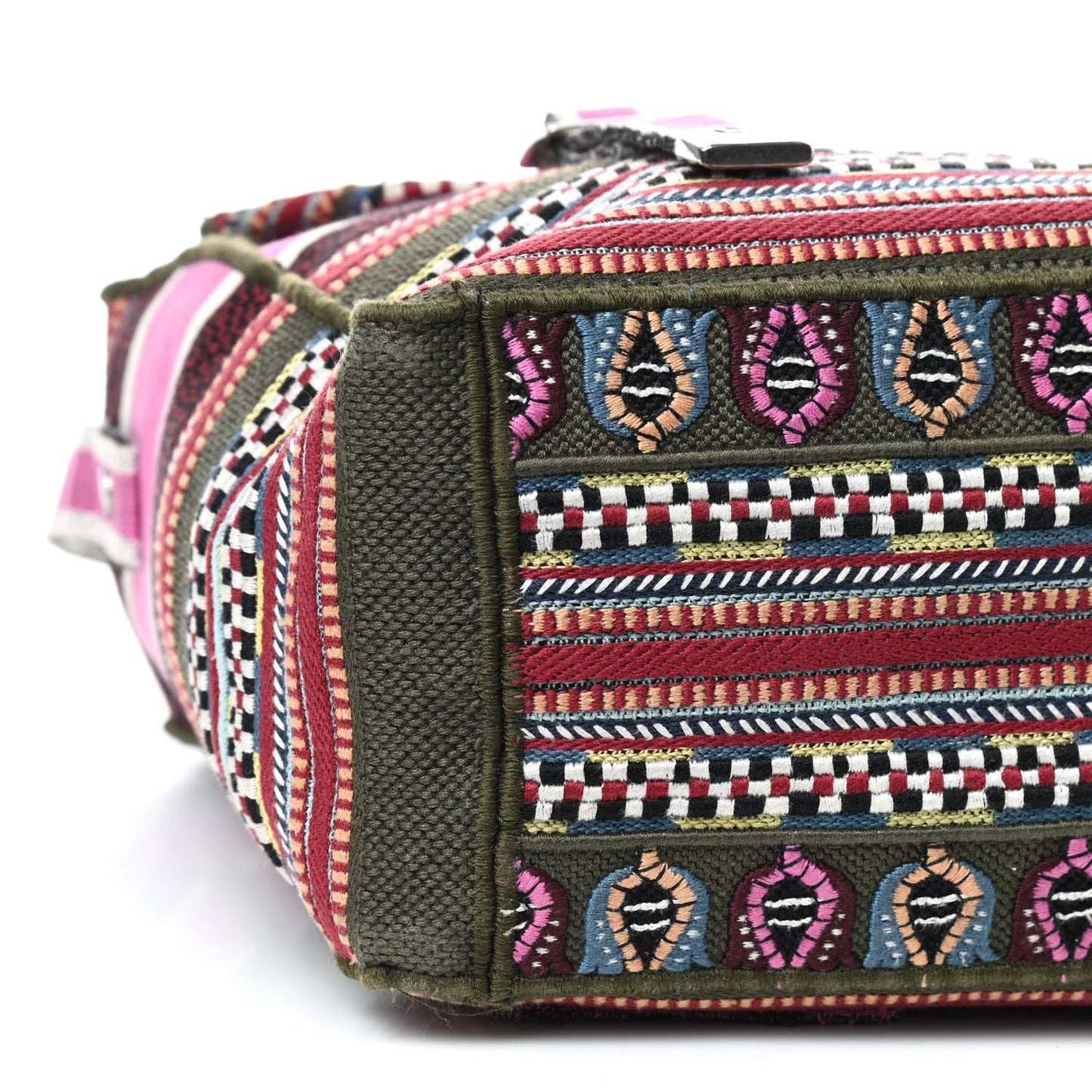 Canvas Embroidered Diorcamp Messenger Vert Multicolor
