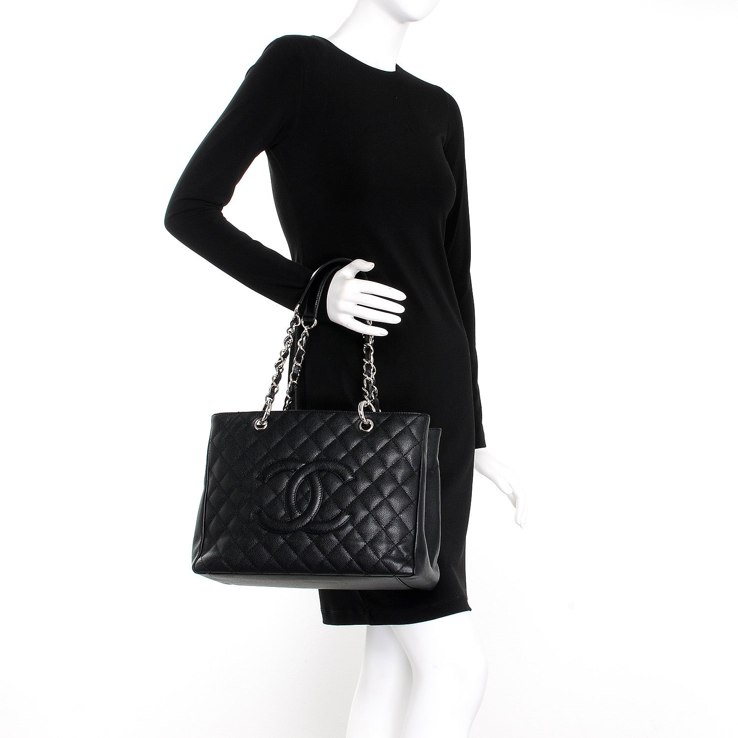 Chanel Caviar Quilted Grand Shopping Tote GST Black 2 of 18