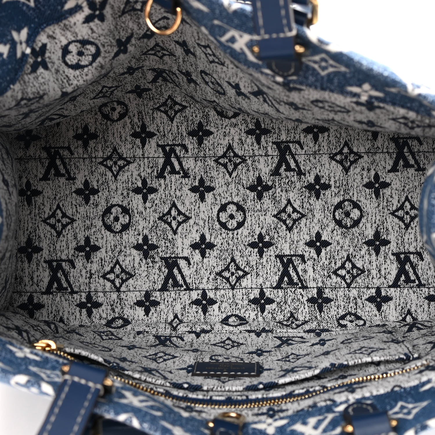 Louis Vuitton Monogram Jacquard Denim Onthego MM Bleu 5 of 10