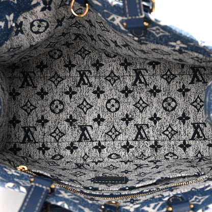 Louis Vuitton Monogram Jacquard Denim Onthego MM Bleu 5 of 10