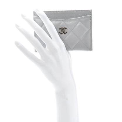 Chanel Caviar Quilted Card Holder Grey 2 of 9