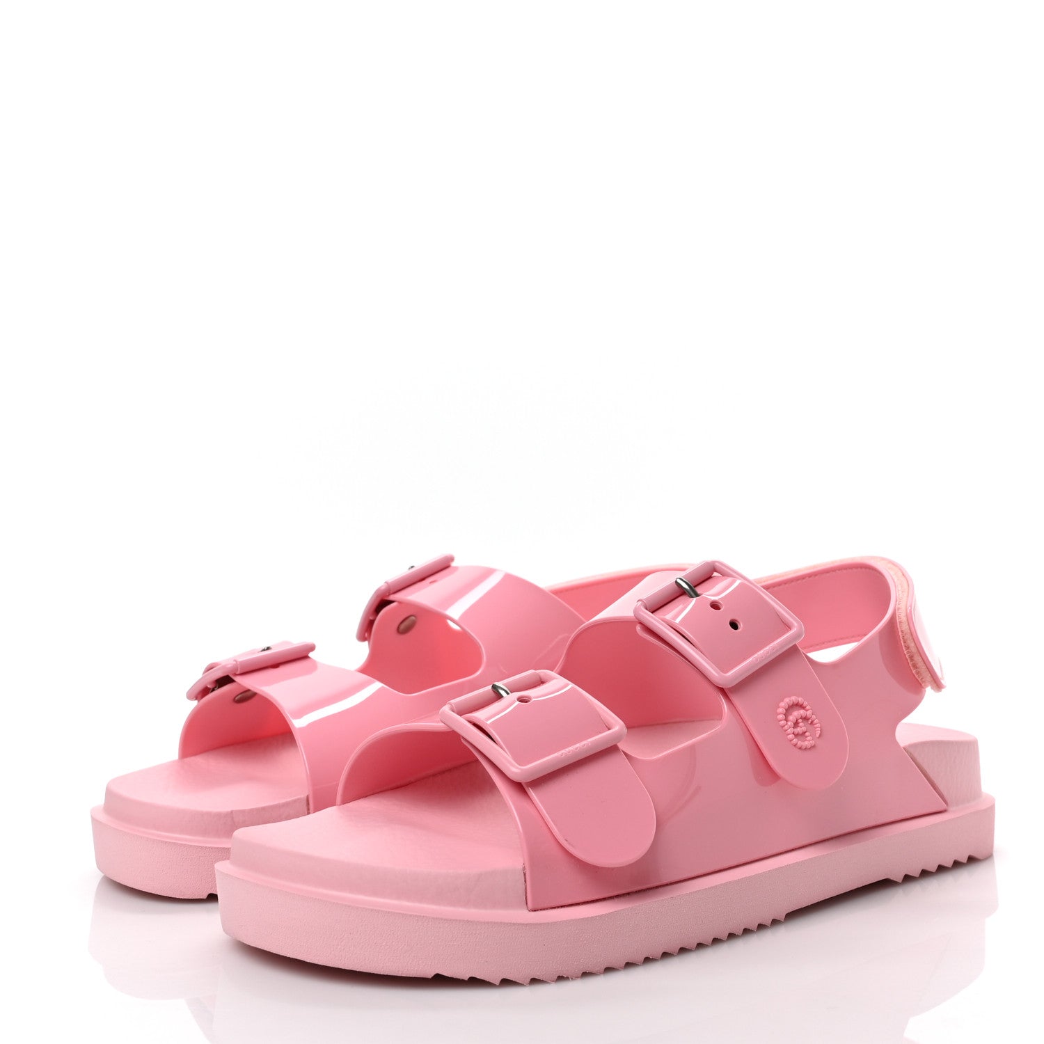 Gucci Rubber Mini Double G Womens Isla Dad Sandals 40 Wild Rose 3 of 8