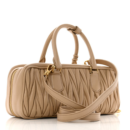 Miu Miu Nappa Matelasse Large Arcadie Top Handle Bag Sabbia 3 of 12
