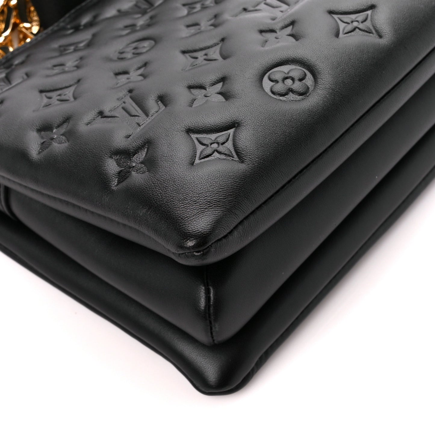 Lambskin Embossed Monogram Coussin PM Black