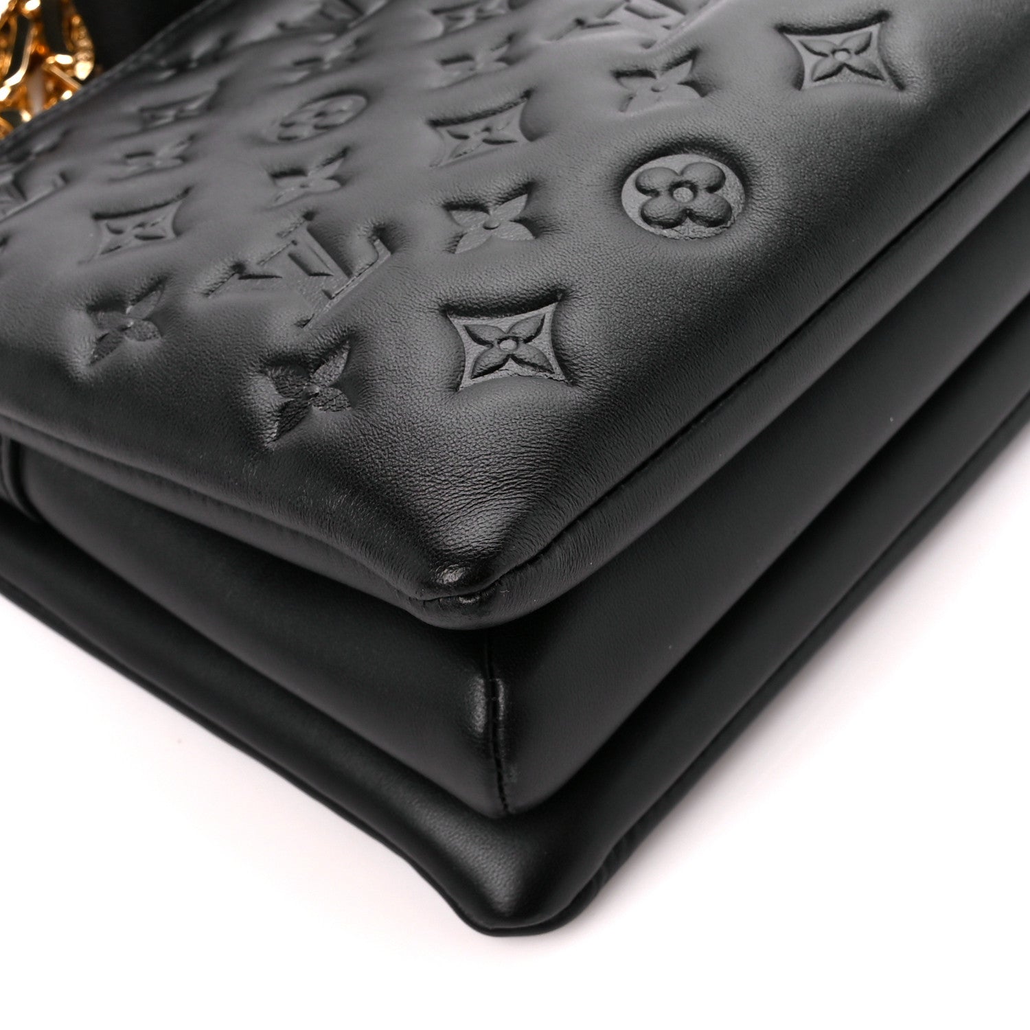 Louis Vuitton Lambskin Embossed Monogram Coussin PM Black 12 of 13