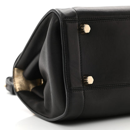 Salvatore Ferragamo Calfskin Sofia Rainbow Top Handle Bag Black 8 of 11